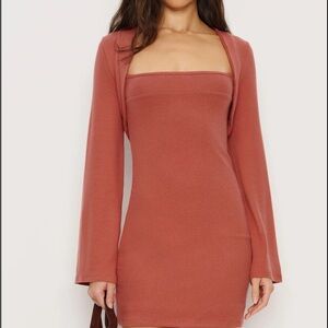 NWT New with Tags Reformation Chloe Knit Long Sleeve Shrug Rosewood